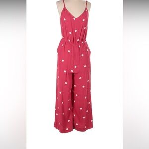EUC LOFT Jumpsuit Red and White Polka Dot